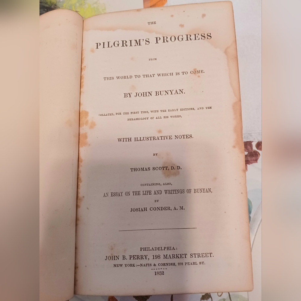 Pilgrim's Progress by John Bunyan 1852 book (rare) - Picture 3 of 3